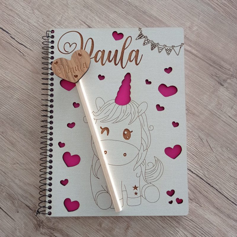 Libreta infantil personalizada Unicornio