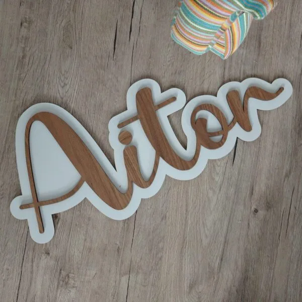 Nombre de madera personalizado gigante