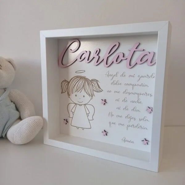 Cuadro ángel de la guarda niña