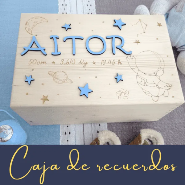 Caja NACIMIENTO personalizada (astronauta)