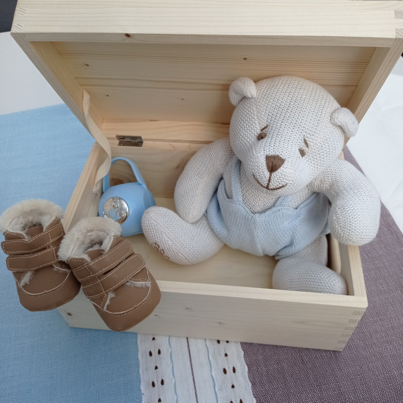 Caja de recuerdos bebé y niño Caja de recuerdos de madera personalizada  Regalo Grabado para Niño y Niña Oso indio boho -  México