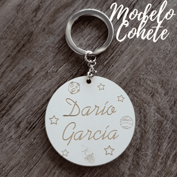 Llavero personalizado mochila cohete