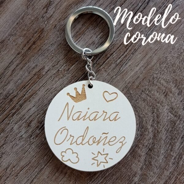 Llavero personalizado mochila corona