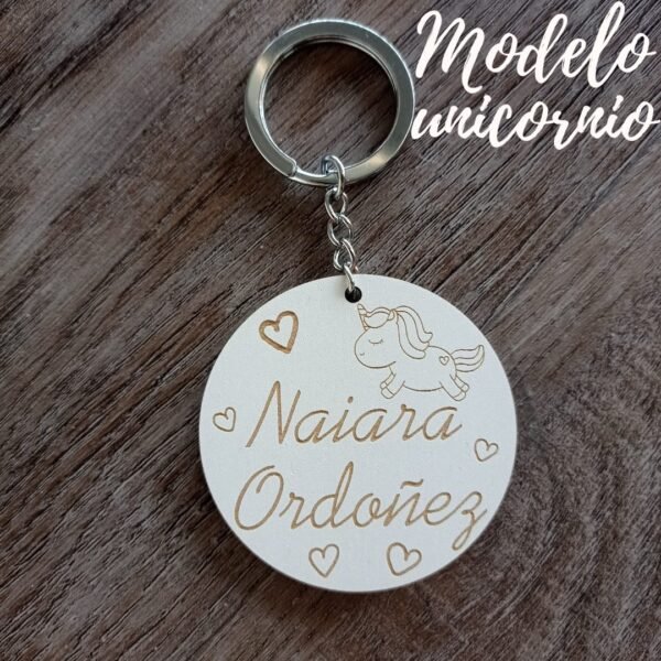 Llavero personalizado mochila unicornio