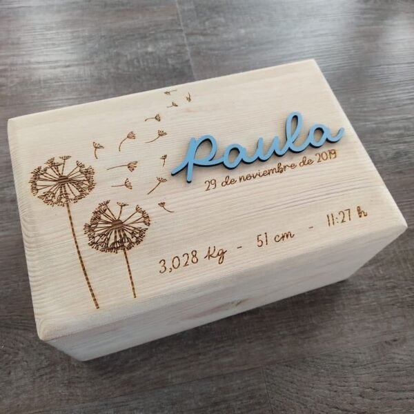 Caja NACIMIENTO personalizada (diente de león)