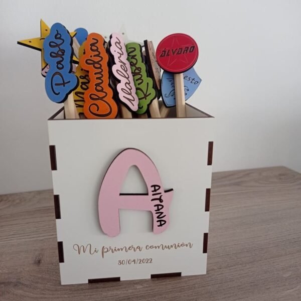 Lapicero de madera personalizado con inicial