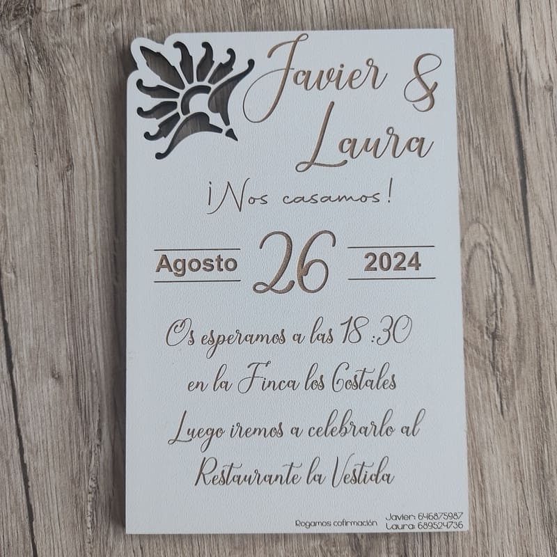 Tarjeta boda calado