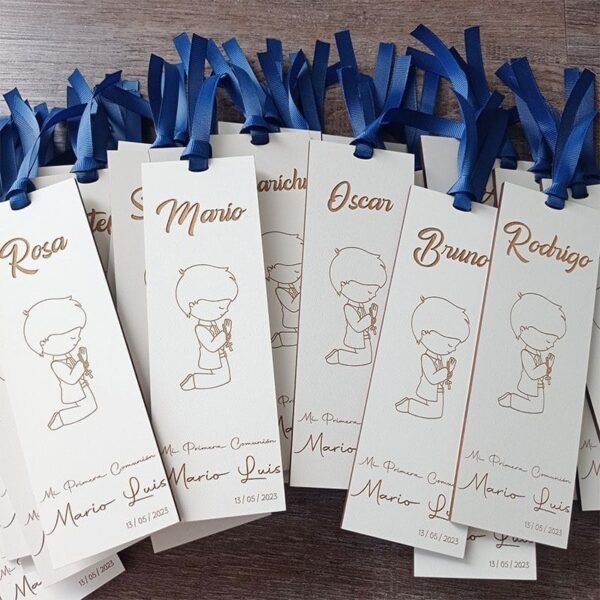 Marcapáginas comunión de madera personalizado