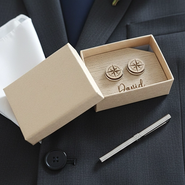 Gemelos personalizados de madera