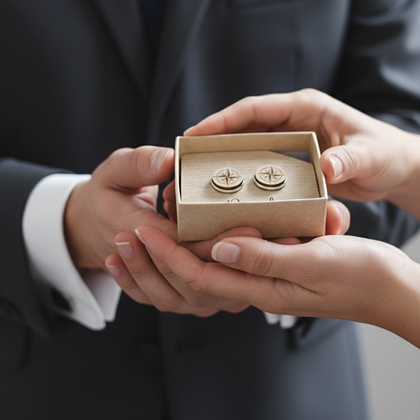 Gemelos personalizados de madera Gemelos personalizados de madera