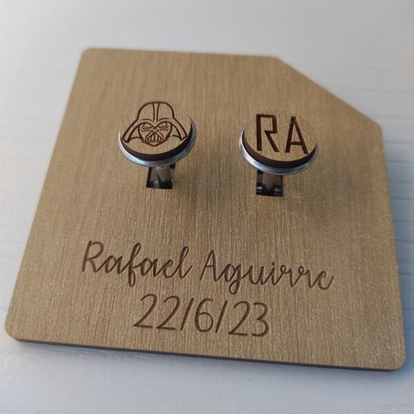 Gemelos para camisa personalizados de madera