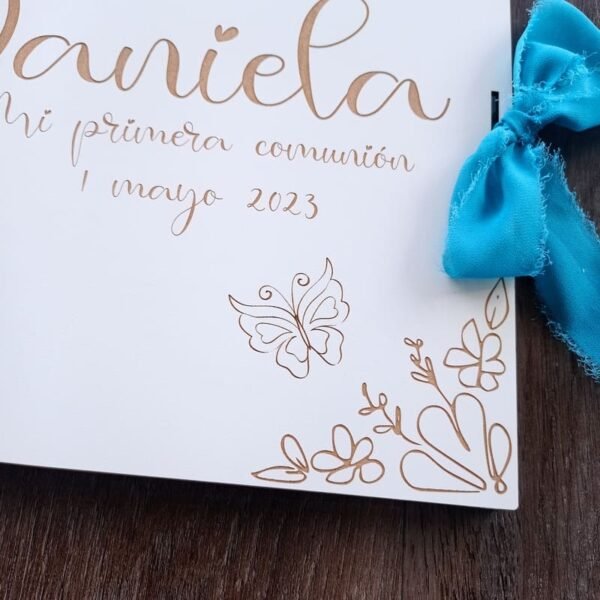 Libro de firmas Comunión personalizado flores