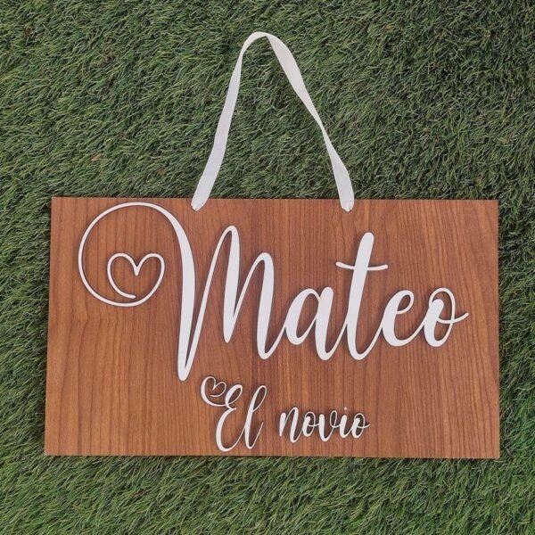 Carteles para silla de novios (Pack de 2)