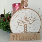 Bola de Navidad de madera personalizada (nieve 15)