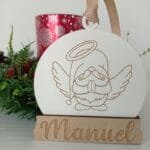 Bola de Navidad de madera personalizada (nieve 23)