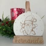 Bola de Navidad de madera personalizada (nieve 5)