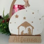 Bola de Navidad de madera personalizada (nieve 8)
