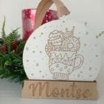 Bola de Navidad de madera personalizada (nieve 9)