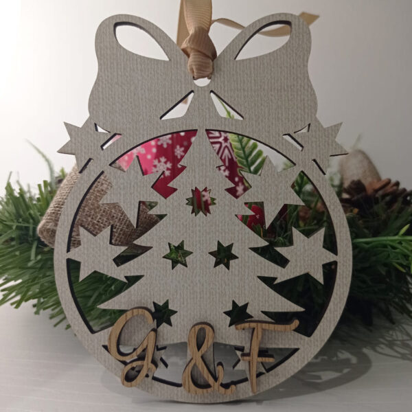 Bola de Navidad de madera personalizada (navidad 4)