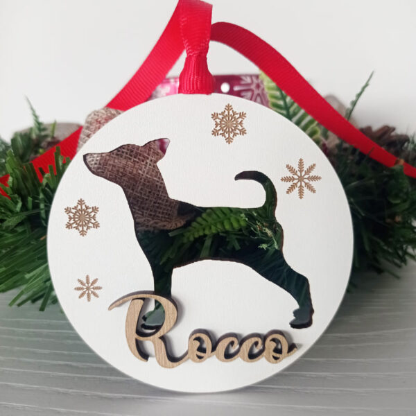Bola de Navidad de madera personalizada (bull terrier)