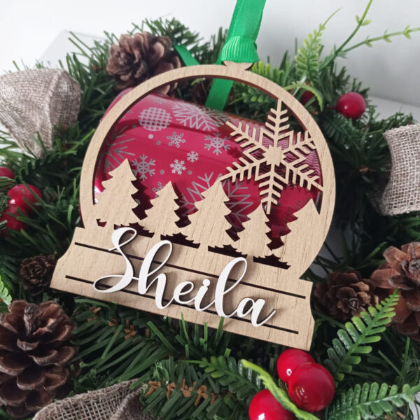 Bola de Navidad de madera personalizada (navidad 1)