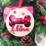 Bola de Navidad de madera personalizada (hueso)