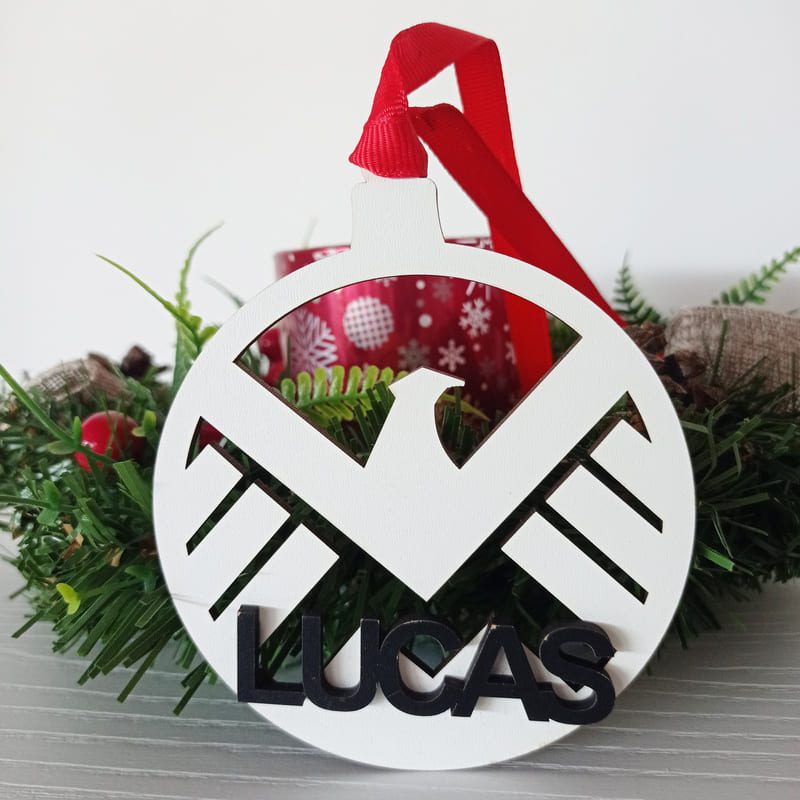 Bola de Navidad de madera personalizada (pajaro)