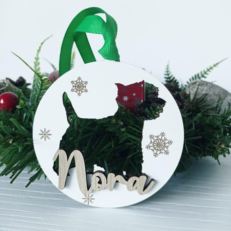 Bola de Navidad de madera personalizada (schnauzer)