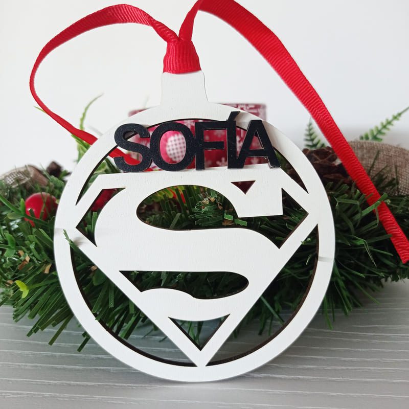 Bola de Navidad de madera personalizada (super)