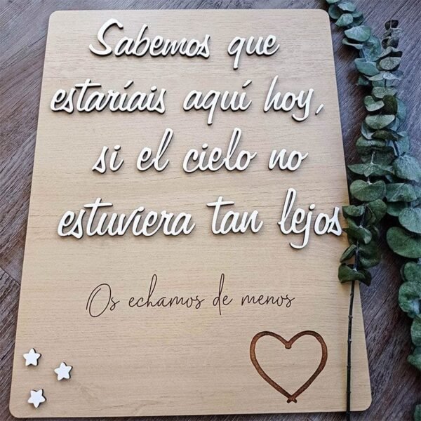 Cartel de seres queridos cielo
