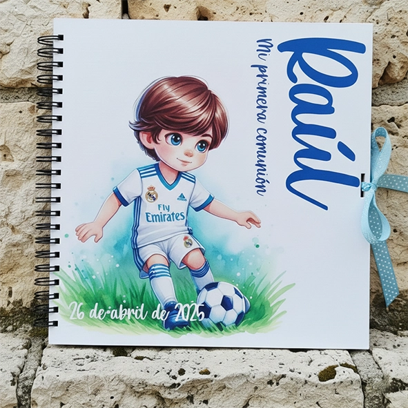 Libro de firmas Comunión fútbol Real Madrid