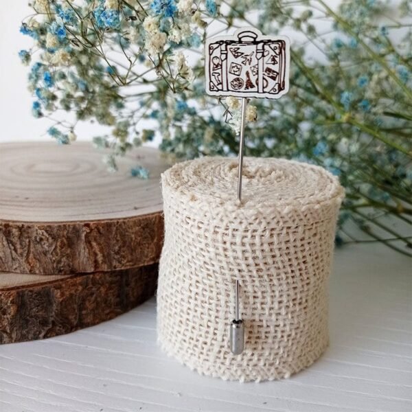 Alfiler de madera para boda Viajes