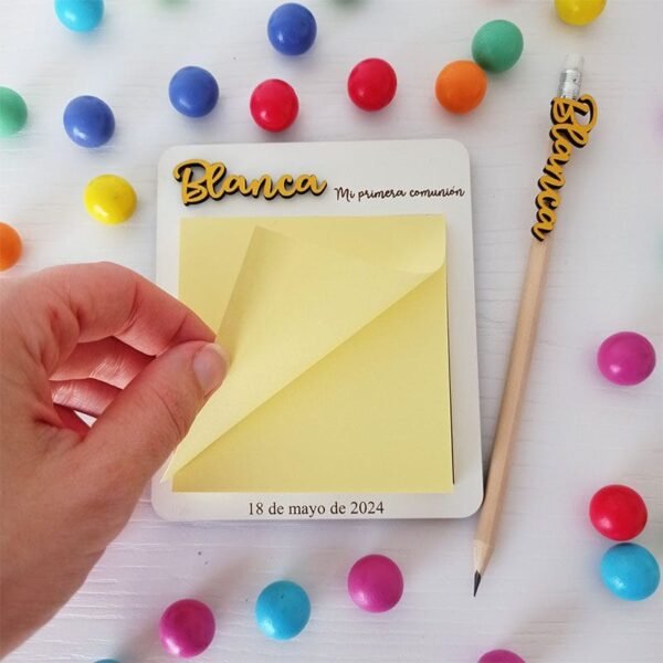 Block de notas personalizado con lápiz