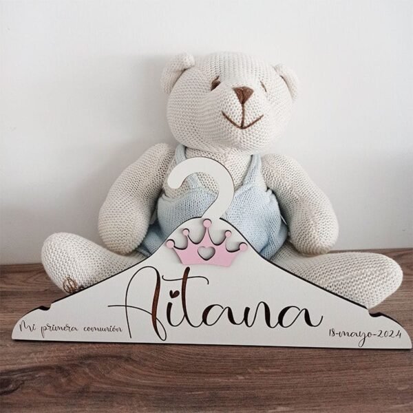Percha personalizada infantil comunión o bautizo