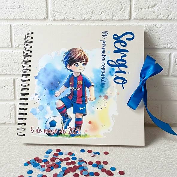 Libro de firmas Comunión fútbol Barcelona Libro de firmas Comunión fútbol Barcelona