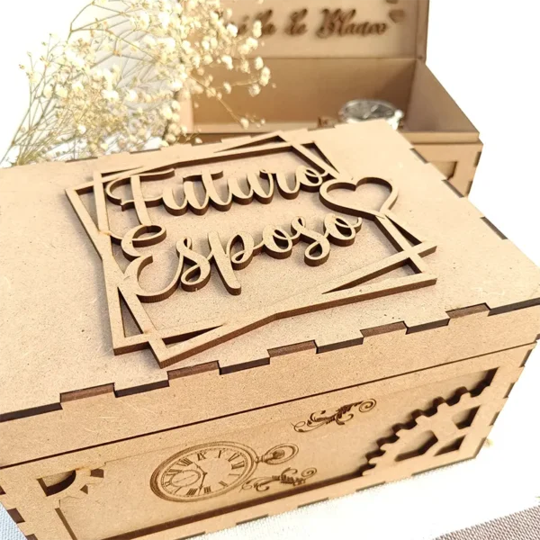 Caja de madera personalizada para reloj – Futuro esposo superior