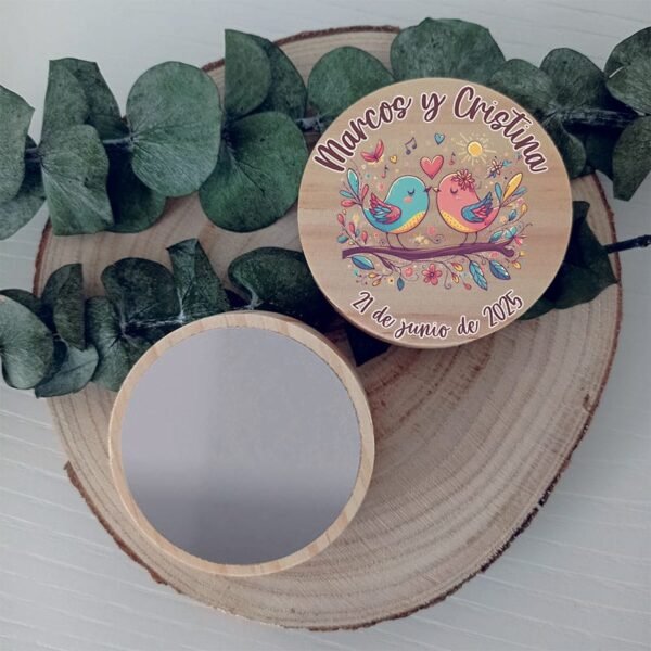 Espejo personalizado para boda (pájaros)
