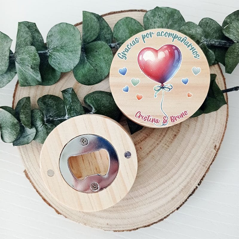 Abrebotellas boda globo corazón Abrebotellas boda globo corazón