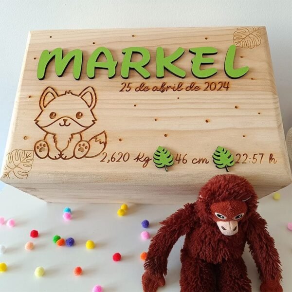 Caja NACIMIENTO personalizada (zorro)