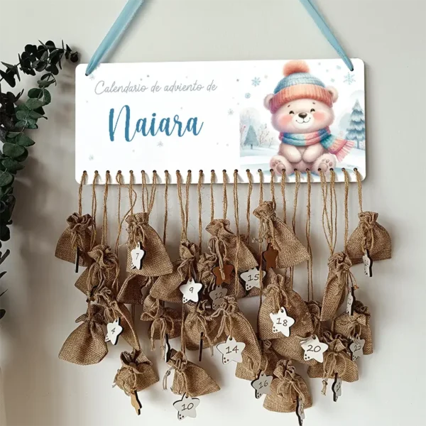 Calendario de Adviento Personalizado Colgante Oso