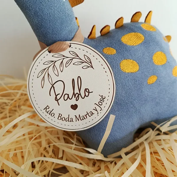 Peluche personalizado dinosaurio gris