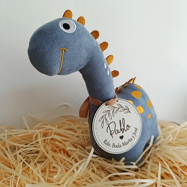 Peluche personalizado dinosaurio gris