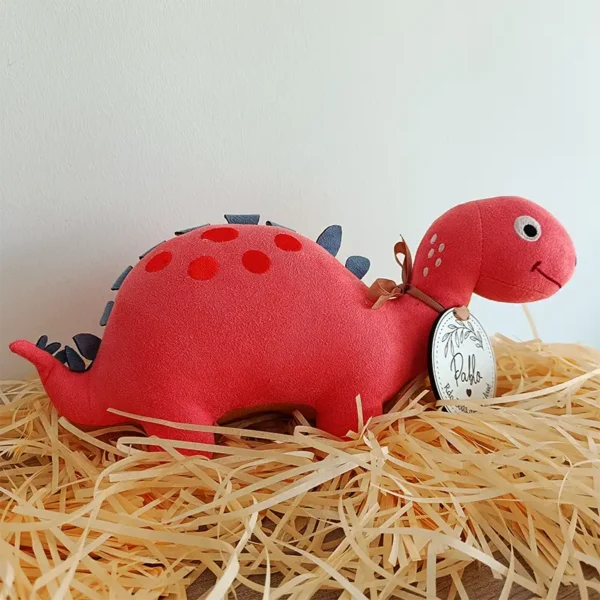 Peluche personalizado dinosaurio salmón