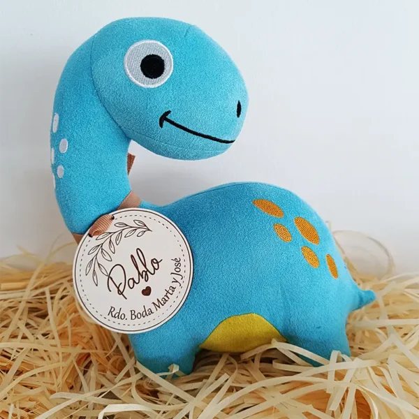 Peluche personalizado dinosaurio azul