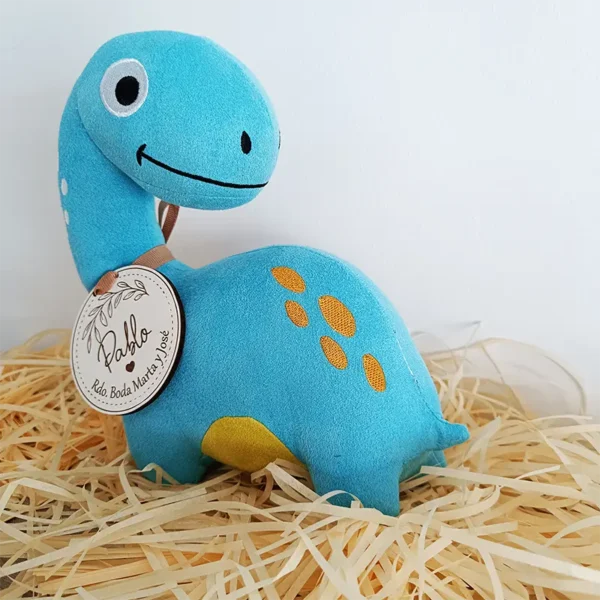 Peluche personalizado dinosaurio azul