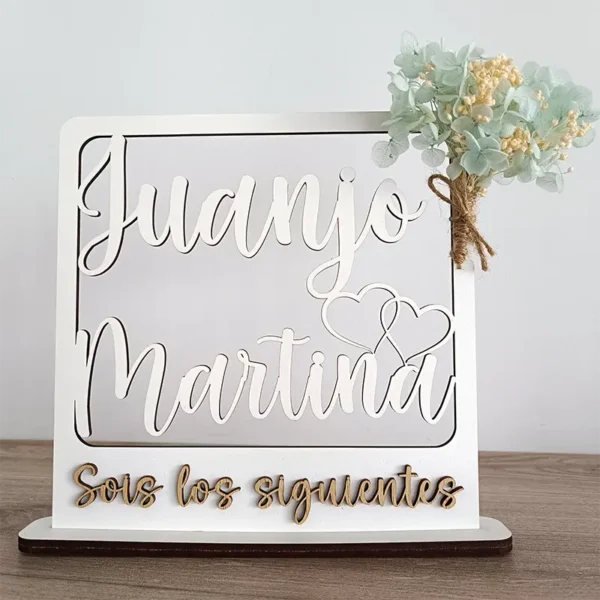 Regalo "Sois los siguientes" marco floral