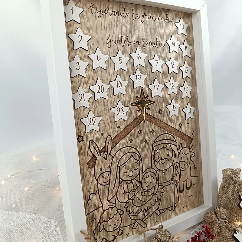 Calendario de Adviento Personalizado Estrellas lateral