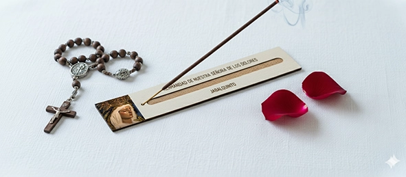 Soporte para incienso personalizado de madera Cofradía