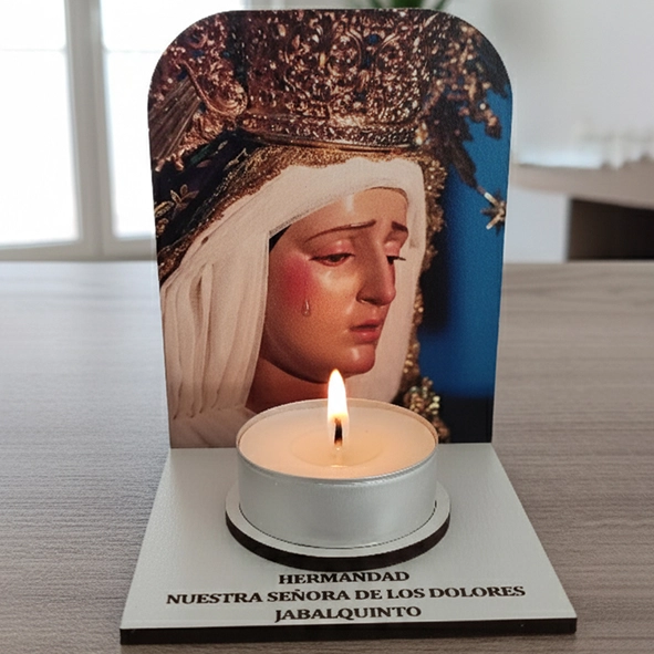 Palmatoria con vela personalizada Cofradía Palmatoria con vela personalizada Cofradía