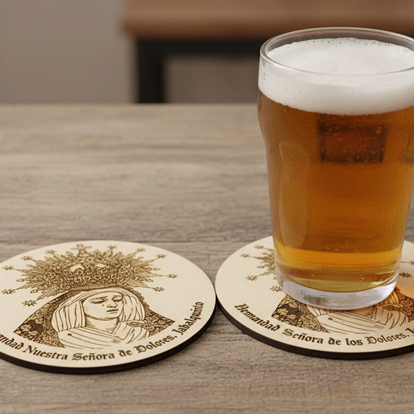 Posavasos grabados personalizados Cofradía Posavasos grabados personalizados Cofradía